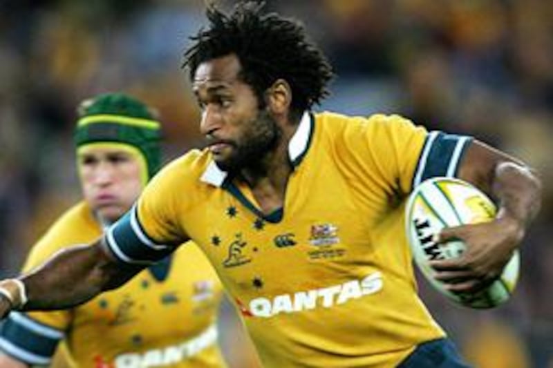 Lote Tuqiri in action for Australia against South Africa in Sydney in 2005. Today the ARU terminated his contract.