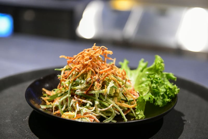 A salad at Azul Lounge, which serves Japanese fusion. 