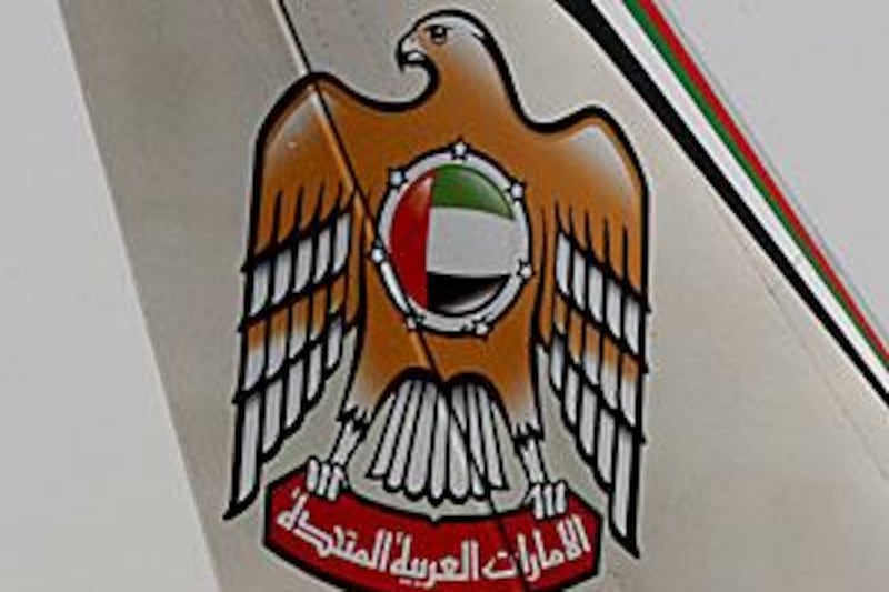Etihad planes sport the national coat of arms. As the national carrier, it is exempt from seeking permission to use the emblem.