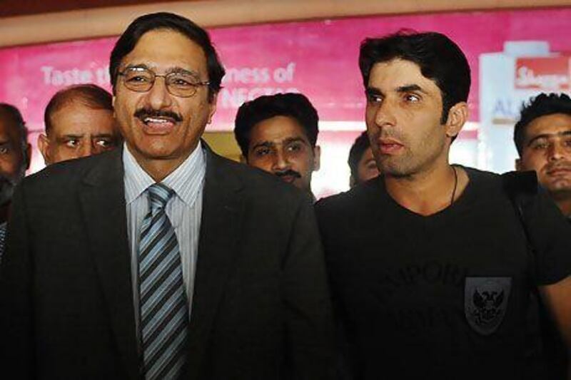 Zaka Ashraf, left, called Bangladesh Cricket Board's reason to postpone tour 'inappropriate'. Arif Ali / AFP