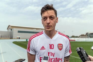 Mesut Ozil, the Arsenal midfielder, in Dubai during the Premier League's midwinter break. Antonie Robertson/The National