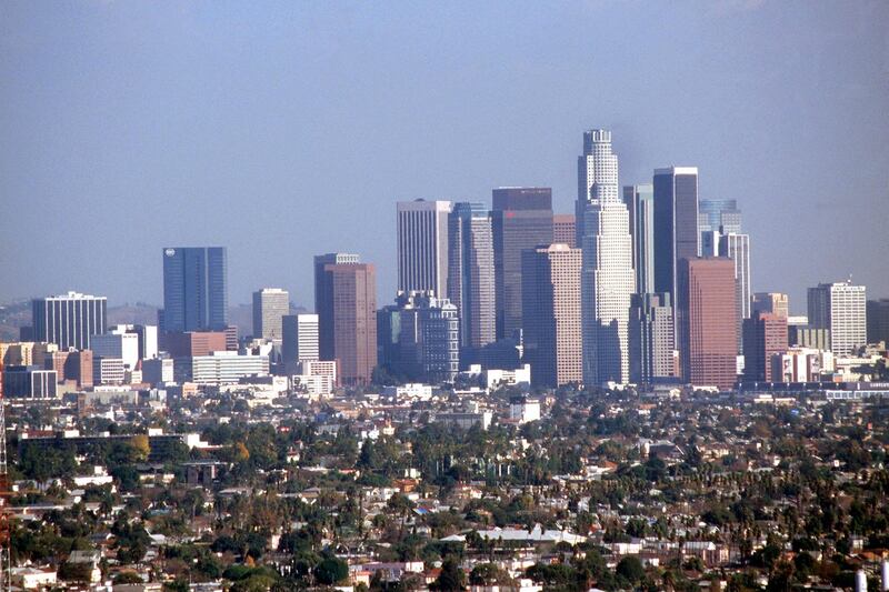 (dpa files) - A view of the skyline of Los Angeles, California, January 1999. Photo by: Jerzy Dabrowski/picture-alliance/dpa/AP Images