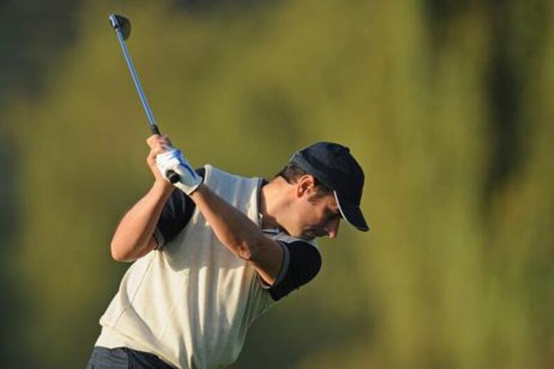 PARIS, FRANCE - SEPTEMBER 14:  Jean Van de Velde, captain of the Continental Europe team plays a shot during the pro - am prior to the start of the Vivendi Seve Trophy at Saint - Nom - La Breteche Golf Course on September 14, 2011 in Paris, France.  (Photo by Stuart Franklin/Getty Images)