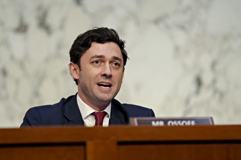 Jon Ossoff of Georgia speaks during the hearing, in which both Democrats and Republicans questioned the whistleblower. Bloomberg 