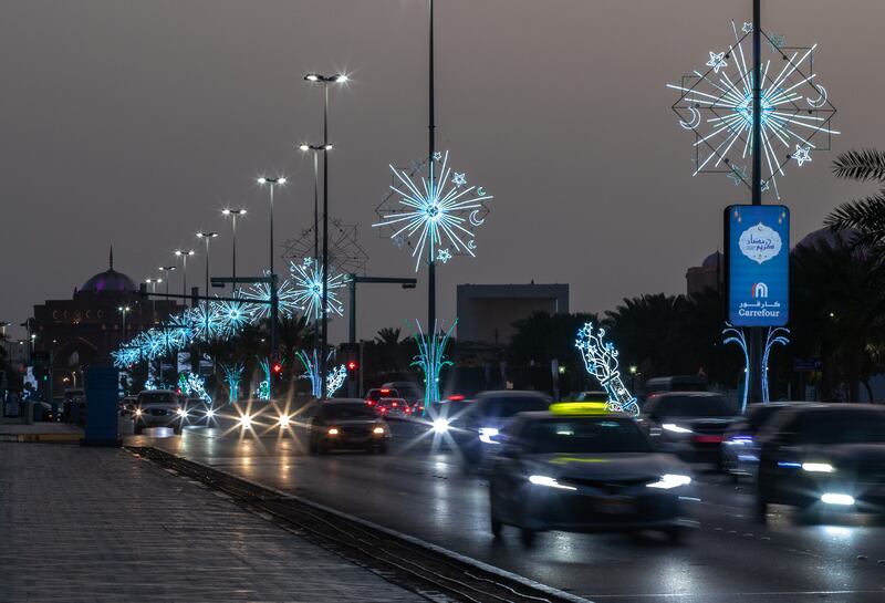 Hundreds of illuminated shapes have been hung throughout the capital, comprising thousands of colourful lights.