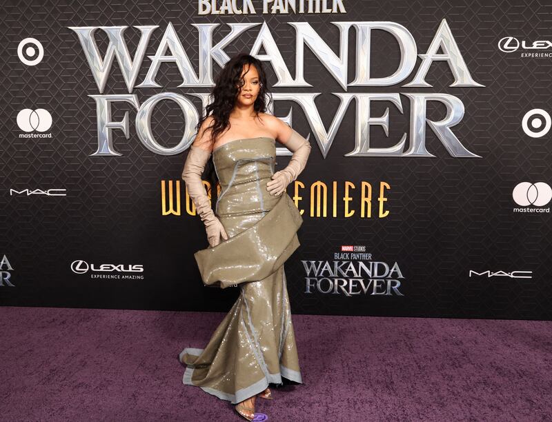 Rihanna at the premiere of 'Black Panther: Wakanda Forever' in Los Angeles, California. Reuters