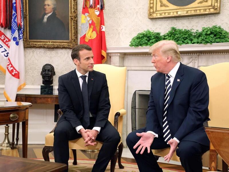 The French president added that he would have a “useful” and “frank” exchange with Mr Trump at the next G7 summit in Canada. AFP
