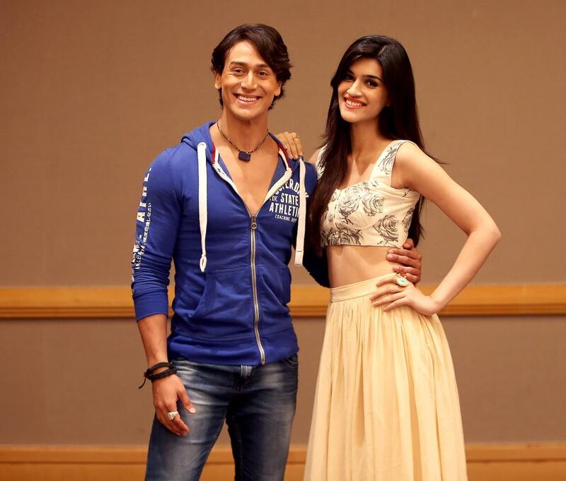 Tiger Shroff, left, and Kriti Sanon are the lead actors in Heropanti. Pawan Singh / The National

