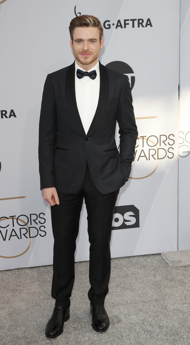 Richard Madden in Ferragamo at the 25th annual Screen Actors Guild Awards ceremony in Los Angeles on January 27, 2019. EPA
