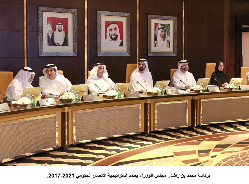 Sheikh Mohammed bin Rashid, Vice President, Prime Minister and Ruler of Dubai, chairs a UAE Cabinet meeting this month. Wam