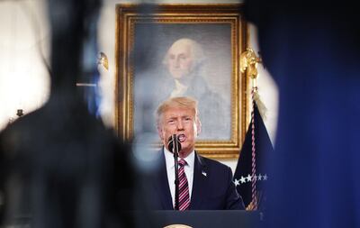 US President Donald Trump speaks on judicial appointments in the Diplomatic Reception Room of the White House in Washington, DC on September 9, 2020. / AFP / MANDEL NGAN
