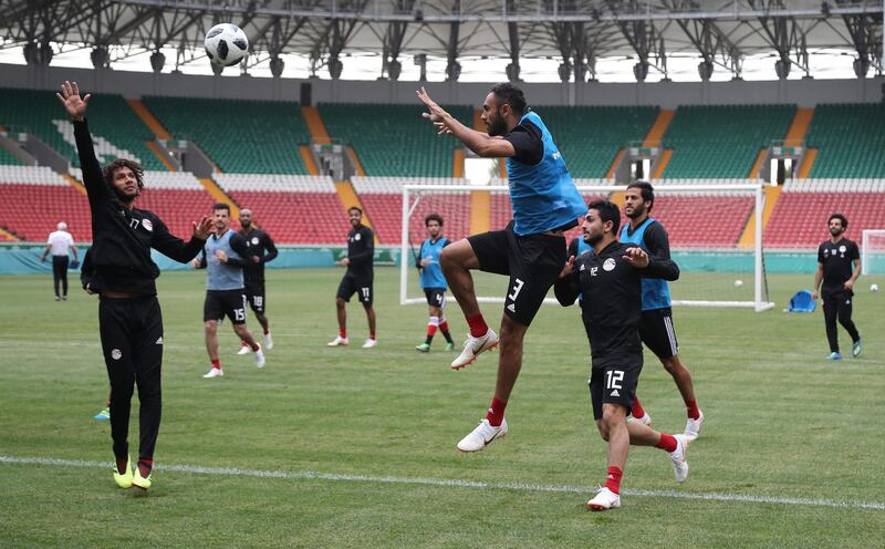 Action from Egypt's training session. Karim Jaafar / AFP