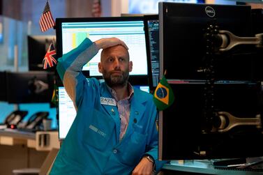 A Trader on the floor of the New York Stock Exchange. Wall Street stocks closed out a downcast May on an especially negative note on Friday, AFP