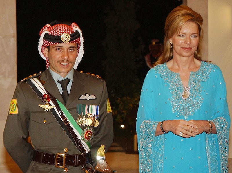 Jordan's Prince Hamzah with his mother Queen Noor. AP File
