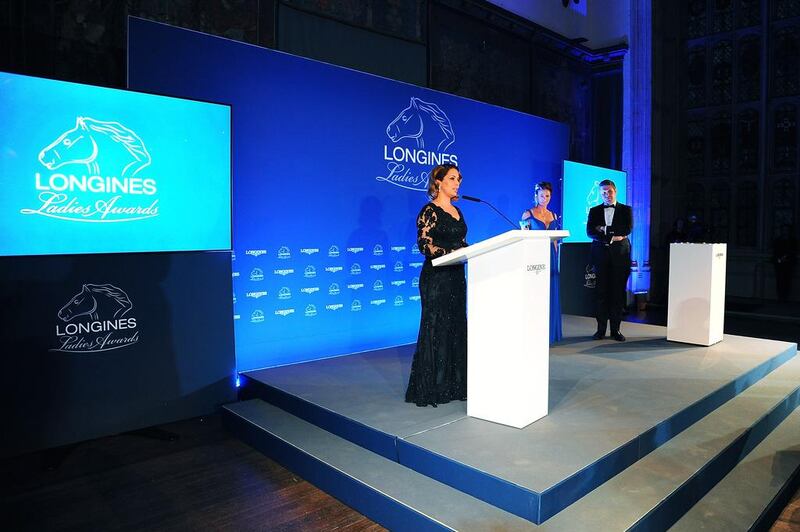 Princess Haya bin Al Hussein accepts the Longines Ladies Award in the UK. Courtesy Fast Track Agency 