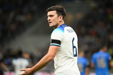 Soccer Football - UEFA Nations League - Group C - Italy v England - San Siro, Milan, Italy - September 23, 2022 England's Harry Maguire reacts REUTERS / Alberto Lingria