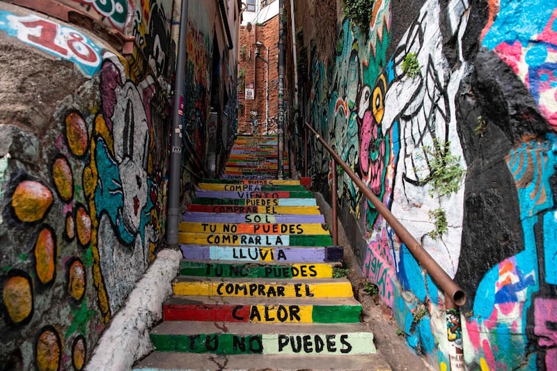 View of typical city stairs, normally visited by tourists. AFP