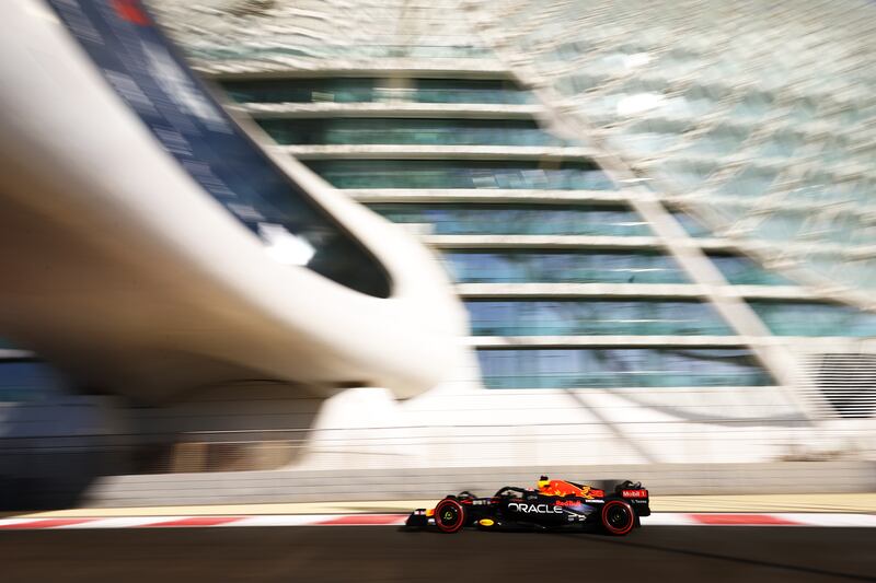 Red Bull reserve driver Liam Lawson on track during practice ahead of the Abu Dhabi GP at Yas Marina Circuit. Getty Images