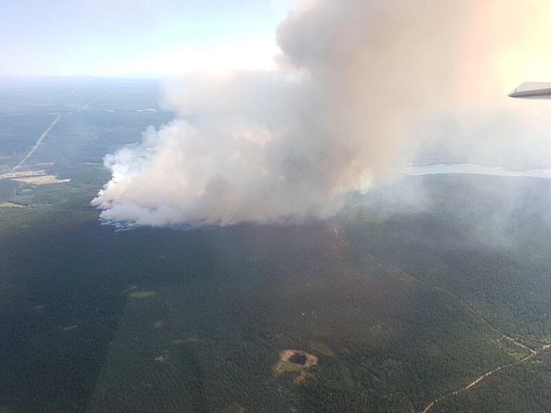 British Columbia wildfires seen near 100 Mile House in British Columbia, Canada (BC Wildfire Service/REUTERS)