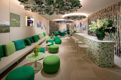 The rainforest-inspired Rolex Greenroom at this year's Oscars. Photo: Rolex