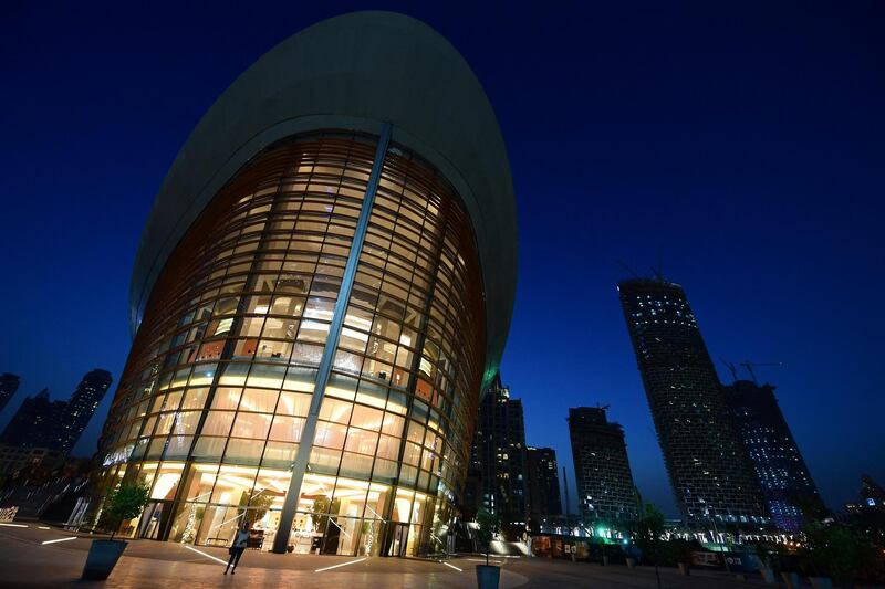 A picture taken on June 6, 2017 shows a general view of the exterior of the Dubai Opera in downtown Dubai, in the United Arab Emirates. (Photo by GIUSEPPE CACACE / AFP)