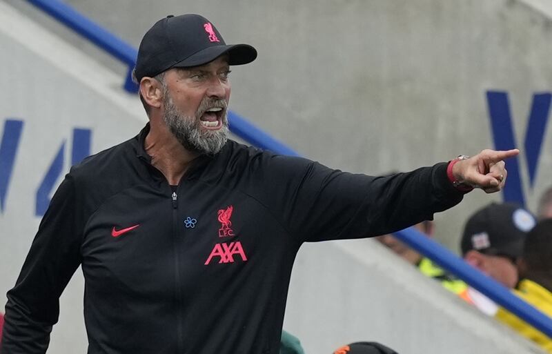 Liverpool's manager Jurgen Klopp reacts during the Community Shield. EPA