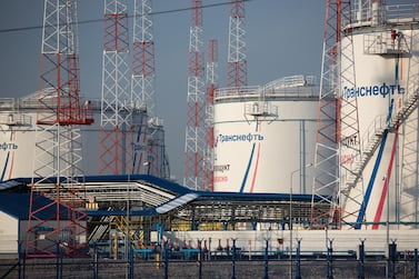 Oil storage tanks operated by Transneft near Moscow, Russia. Market oversupply could add a further 1.3 billion barrels to global oil stocks, according to Opec. Bloomberg