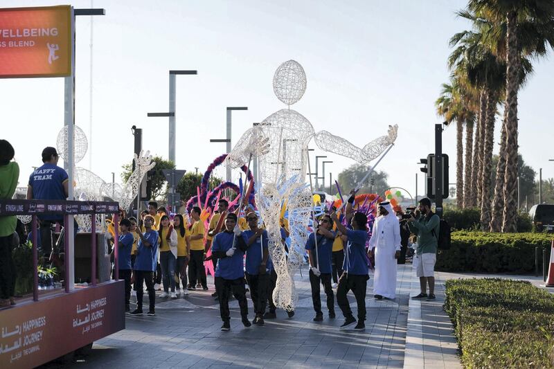15.03.18 Global Happiness Day at the City Walk in Dubai. Social events targeting all age groups; athletic and arts events; and interactive sessions. The Journey focuses on five themes: Mental Health, Physical Health, Emotional Health, Food, and Arts. Anna Nielsen For The National
