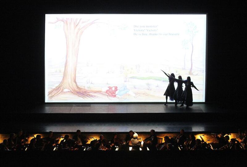 The Budapest  Festival Orchestra and chorus perform Mozart’s The Magic Flute  at Emirates Palace as part of the Abu Dhabi Festival. Lee Hoagland / The National