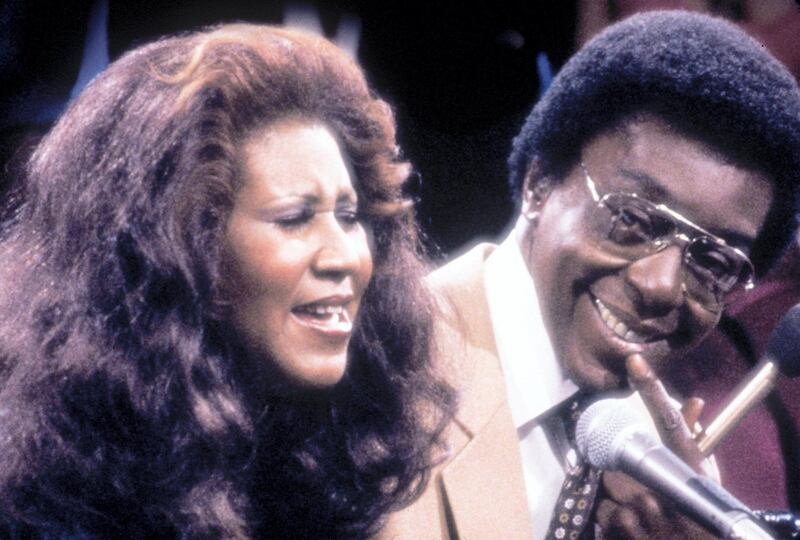 384820 04: Singer Aretha Franklin with show host and producer Don Cornelius. Franklin was one of many entertainers who performed on "Soul Train" in the 1970''s, part of the Soul Train 30th Anniversary "Divas and Kings 2000 & Beyond." (Photo by 2001 Tribune Entertainment)