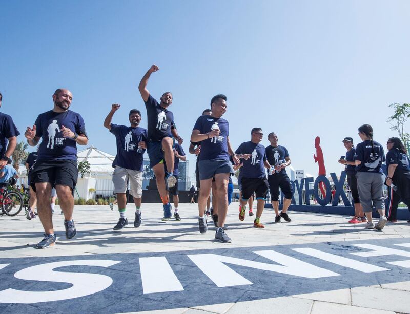 ABU DHABI, UNITED ARAB EMIRATES - The finishers at the Terry Fox Run, Corniche Beach.  Leslie Pableo for The National