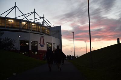 Stoke City fans arrive at the bet365 stadium ahead of the match against West Brom. Getty Images