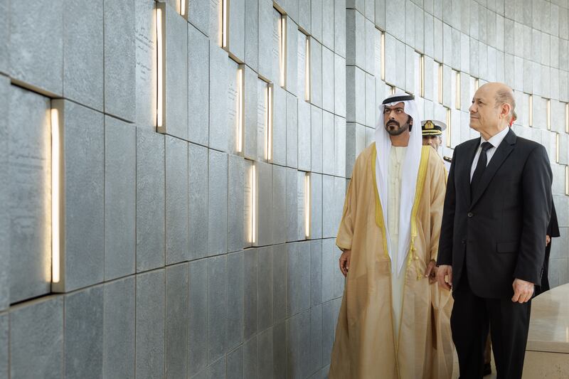 Sheikh Khalifa bin Tahnoun with Dr Rashad Al Alimi.