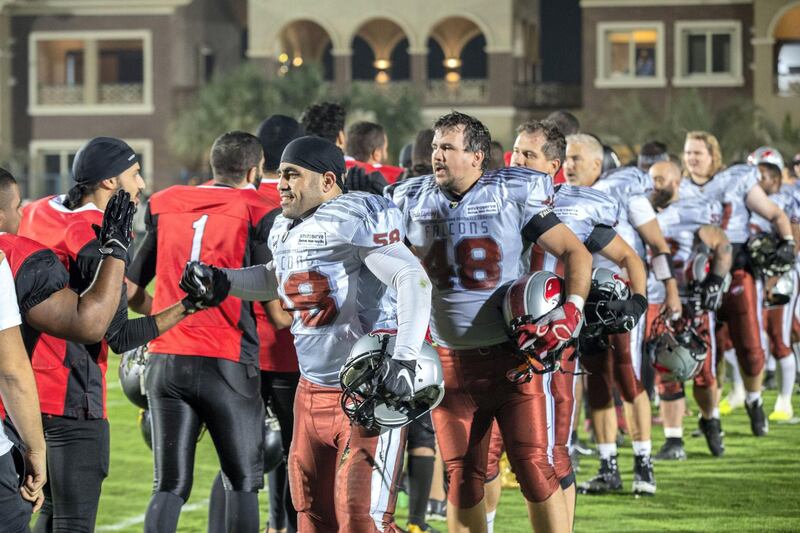 American football match in Egypt between the the Egyptian Federation of American Football and the Emirates American Football League of the UAE. All photos by Ahmed Hendawy for The National 