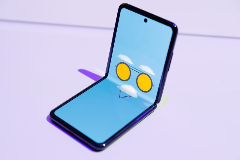 A Samsung Galaxy Z Flip foldable smartphone, February 2020. Reuters