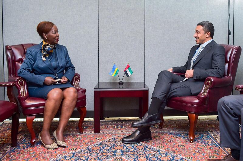 Sheikh Abdullah held discussions with Louise Mushikiwabo, Rwanda's minister of foreign affairs, cooperation and East African community.