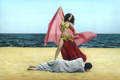 Youssef Nabil new work, I Saved My Belly Dancer 2015_Hand coloured gelatin silver print. Courtesy of Youssef Nabil *** Local Caption ***  Youssef Nabil_I Saved My Belly Dancer #XII_2015 (detail)1_Hand coloured gelatin silver print.jpg