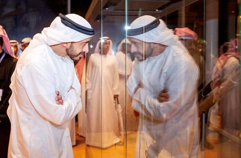 Abdullah bin Zayed and Adel bin Ahmed Al Jubeir during a tour at the events accompanying the Formula E in Ad Diriyah, Saudi Arabia. Courtesy MOFAIC