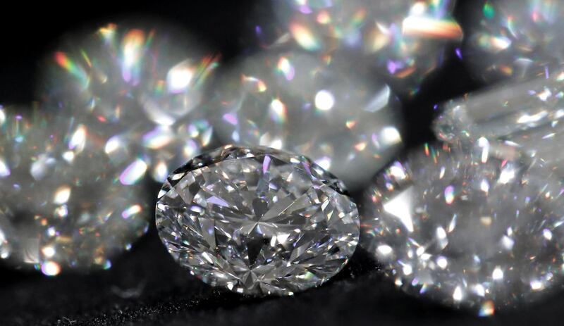 FILE PHOTO: Diamonds are pictured during an official presentation by diamond producer Alrosa in Moscow, Russia Ferbuary 13, 2019. REUTERS/Maxim Shemetov/File Photo
