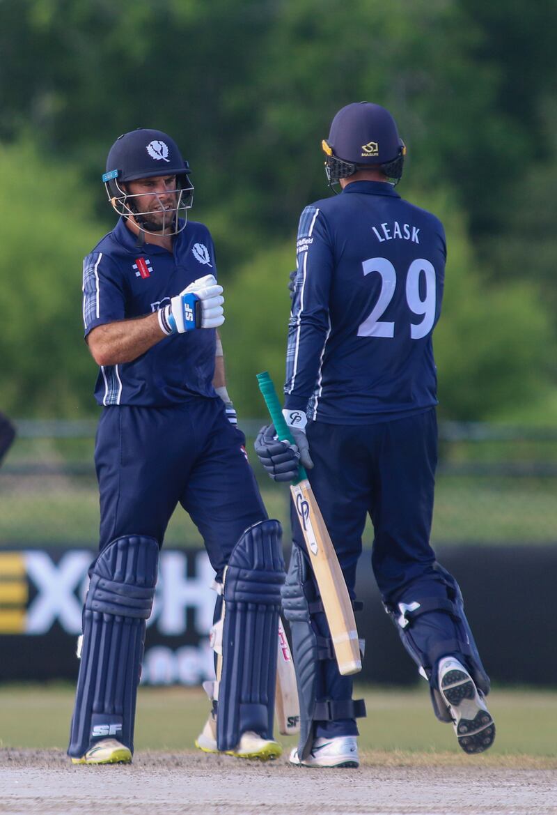 Kyle Coetzer and Michael Leask shared a decisive 114-run alliance for the sixth wicket as Scotland beat UAE in Texas. Photo: USA Cricket