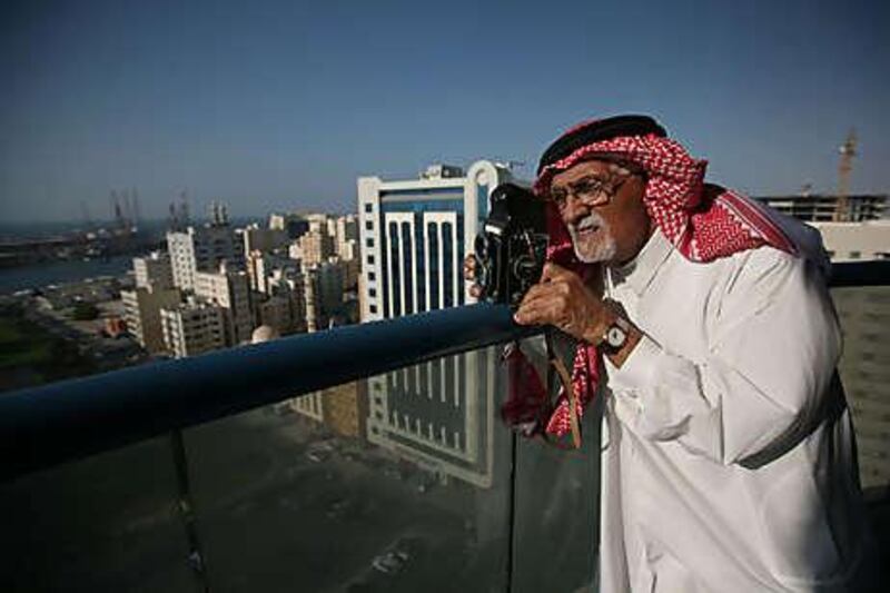 Noor Ali Rashid poses for his portrait at his home in Sharjah on Sunday, November 8, 2009, ahead of his 80th birthday.