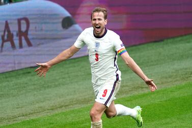 File photo dated 29-06-2021 of England's Harry Kane celebrates scoring their side's second goal of the game during the UEFA Euro 2020 round of 16 match at Wembley Stadium, London. Issue date: Saturday July 10, 2021.