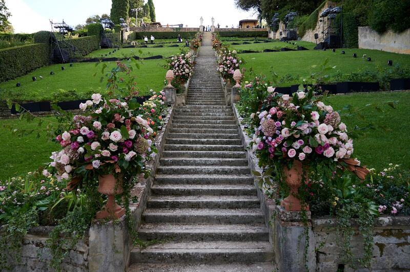 The Alta Moda collection was presented on the grounds of the historic Villa Bardini, a 17th century property. Courtesy Dolce & Gabbana