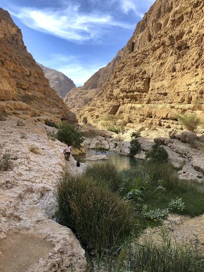 Wadi Shab is one of the most popular wadis for trekkers. Courtesy of Emirates Canyoneering Club