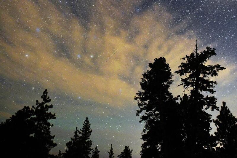 Meteors above the Spring Mountains National Recreation Area, Nevada. Ethan Miller / Getty Images / AFP