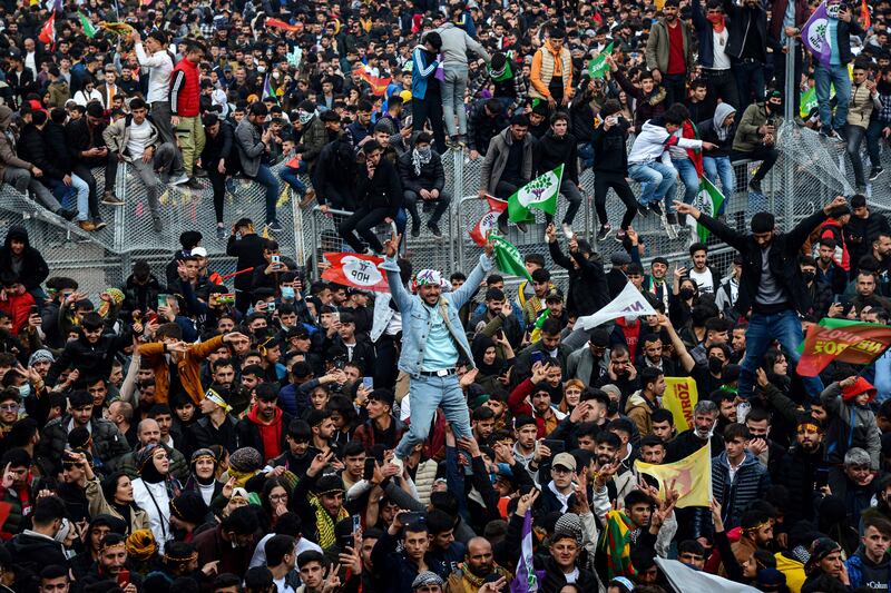 Turkish Kurds gather for Nowruz in Diyarbakir, southeastern Turkey. AFP