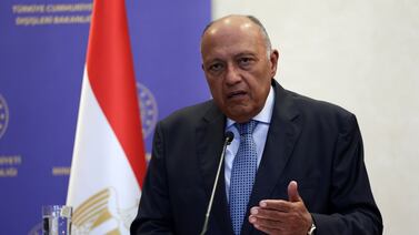Egyptian Foreign Minister Sameh Shoukry. A Foreign Ministry statement said Egypt's decision to 'officially intervene in support of South Africa's case' was motivated by the 'sharp escalation and the scope of Israeli attacks against Palestinian civilians in the Gaza Strip'. EPA