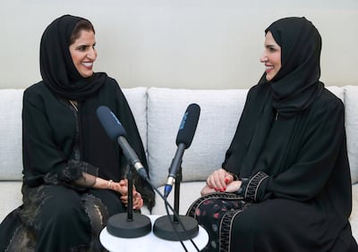 Dr Sultan Al Jaber’s two sisters, Dr Mai Al Jaber (left) and Mona Al Jaber. Victor Besa / The National
