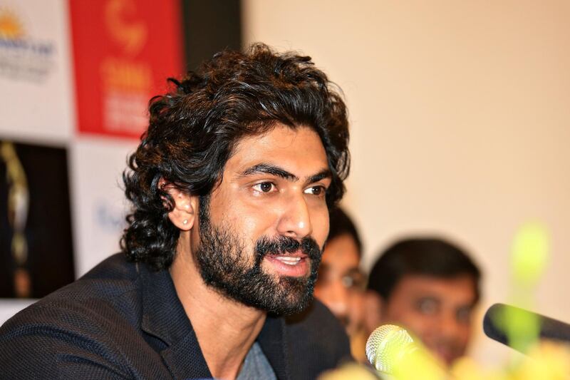 Dubai, August 6, 2013 -  Indian actor Rana Daggubati speaks at a SIIMA Awards press conference at Al Ghurair Rayhaan by Rotana in Dubai, August 6, 2013. (Photo by: Sarah Dea/The National, Story by: Ujala Ali Khan) *** Local Caption ***  SDEA060813-siimaawardspresser14.JPG