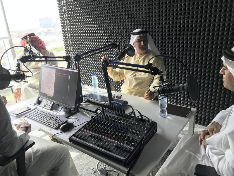 From left to right: Ali Al Ahmed, UAE Ambassador to Germany; Dr Ahmed Al Banna, Ambassador to India; and Dr Ali Al Dhaheri, UAE Ambassador to China. The three ambassadors joined The National's Naser Al Wasmi for a special edition of the Beyond the Headlines podcast.